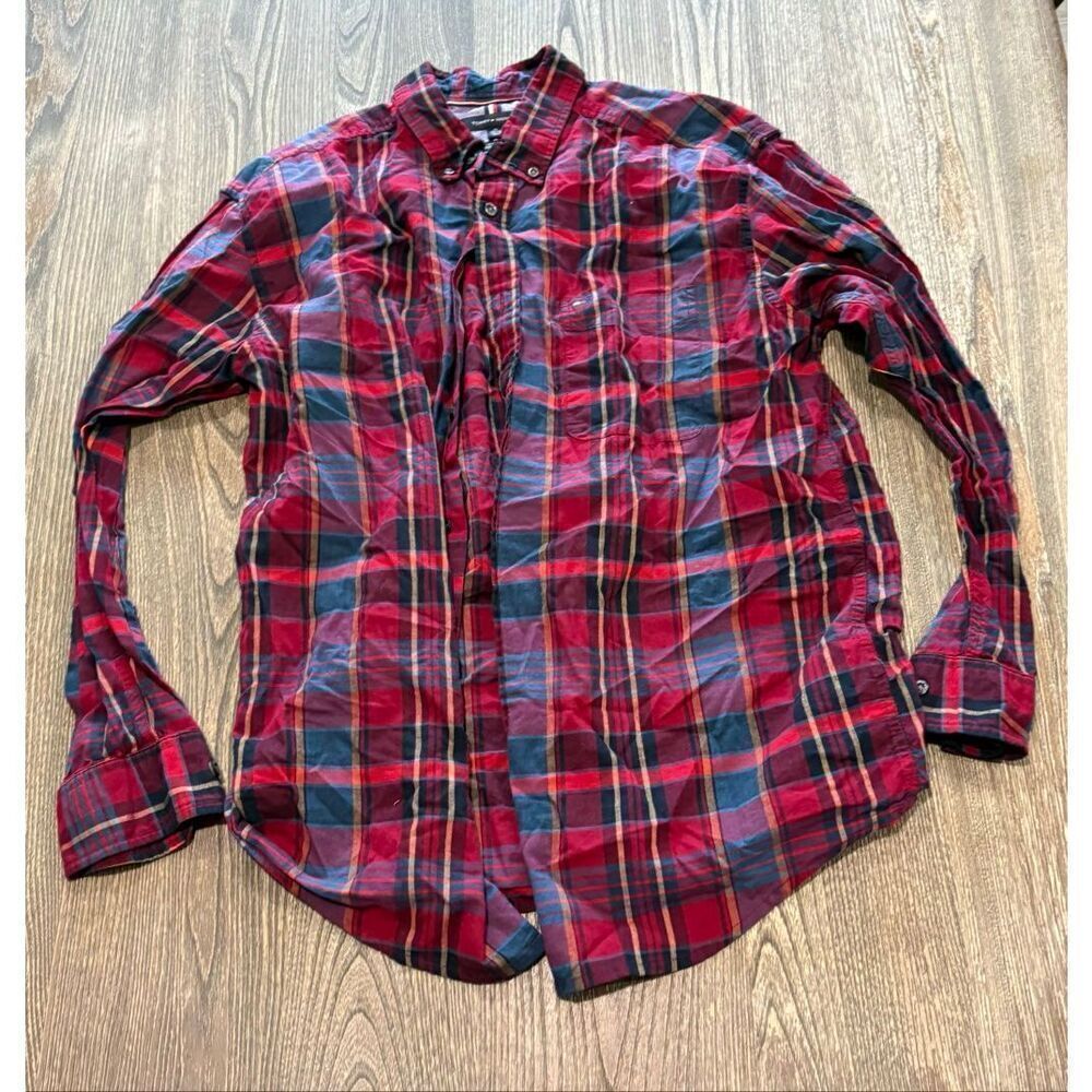Tommy Hilfiger Button-Down Shirt Long Sleeve Classic Fit Plaid Multicolor XL